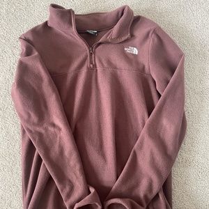 The North Face Women's Burgundy Quarter Zip Long Sleeve Shirt Medium